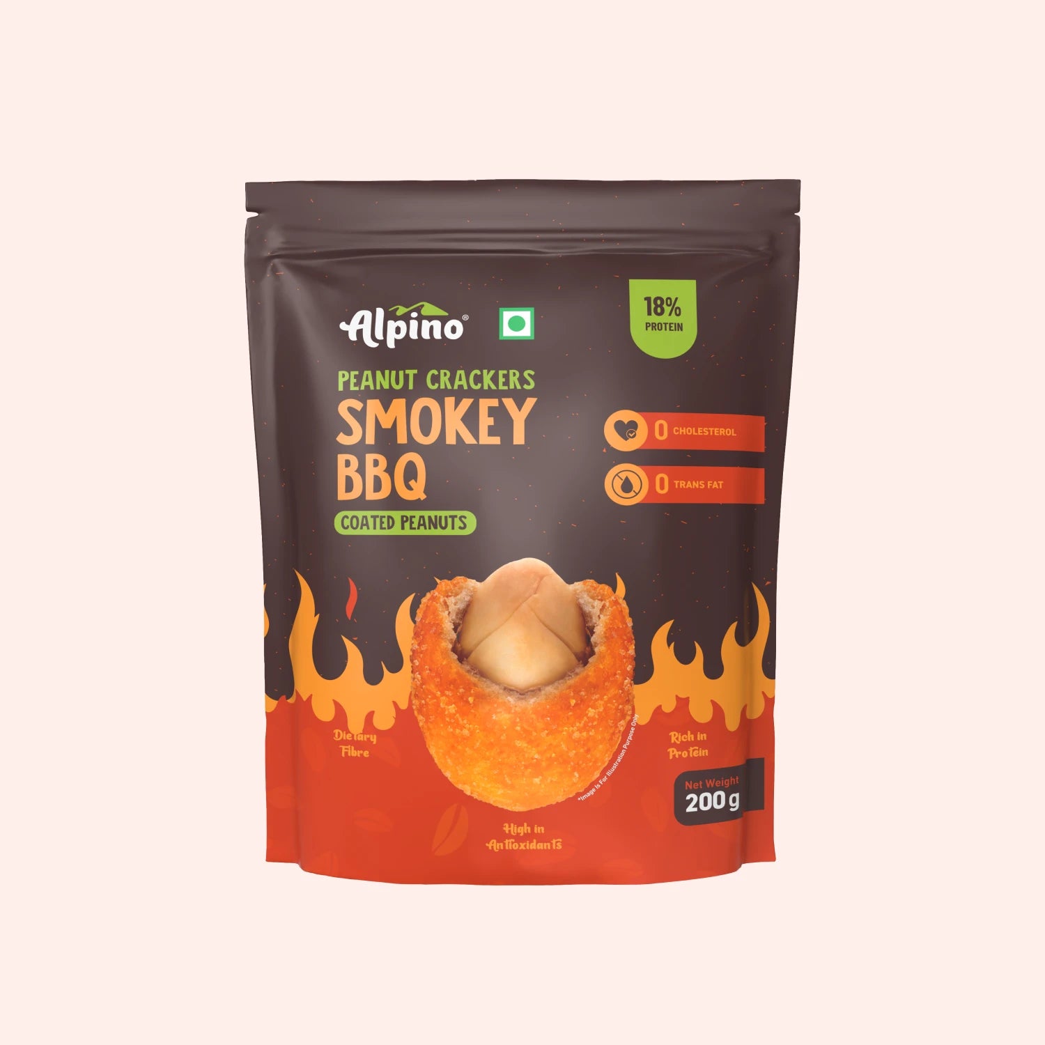 Alpino Smokey Bbq Peanut Crackers With 18% Protein