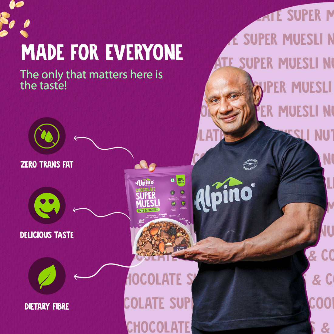 High-protein Muesli Made With Whole Grains and Almonds