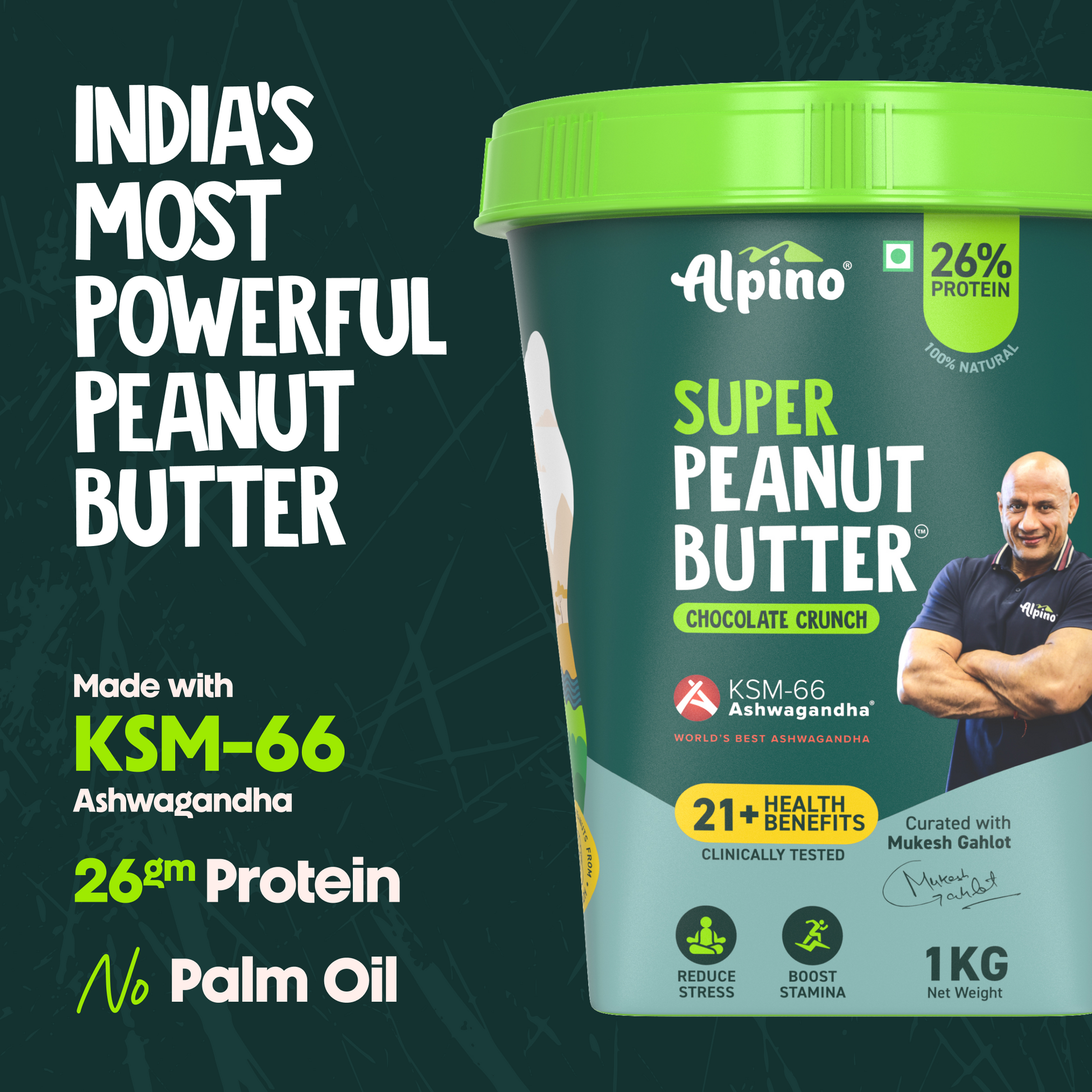 Alpino High-protein Peanut Butter Ashwagandha With No Palm Oil