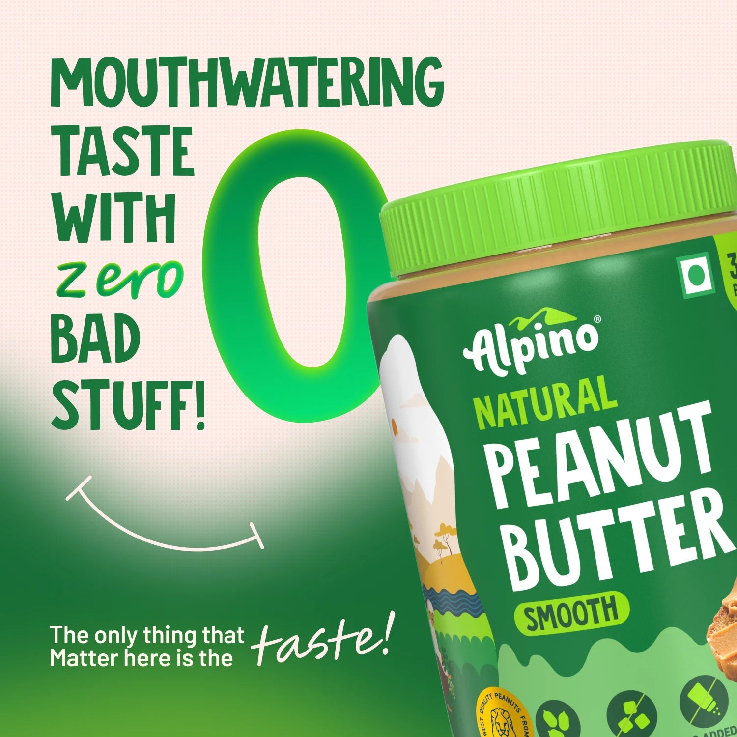 Alpino Natural Peanut Butter Smooth – Pure Taste with Zero Bad Stuff