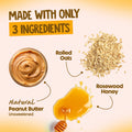 Alpino oats made with peanut butter, oats, and rosewood honey