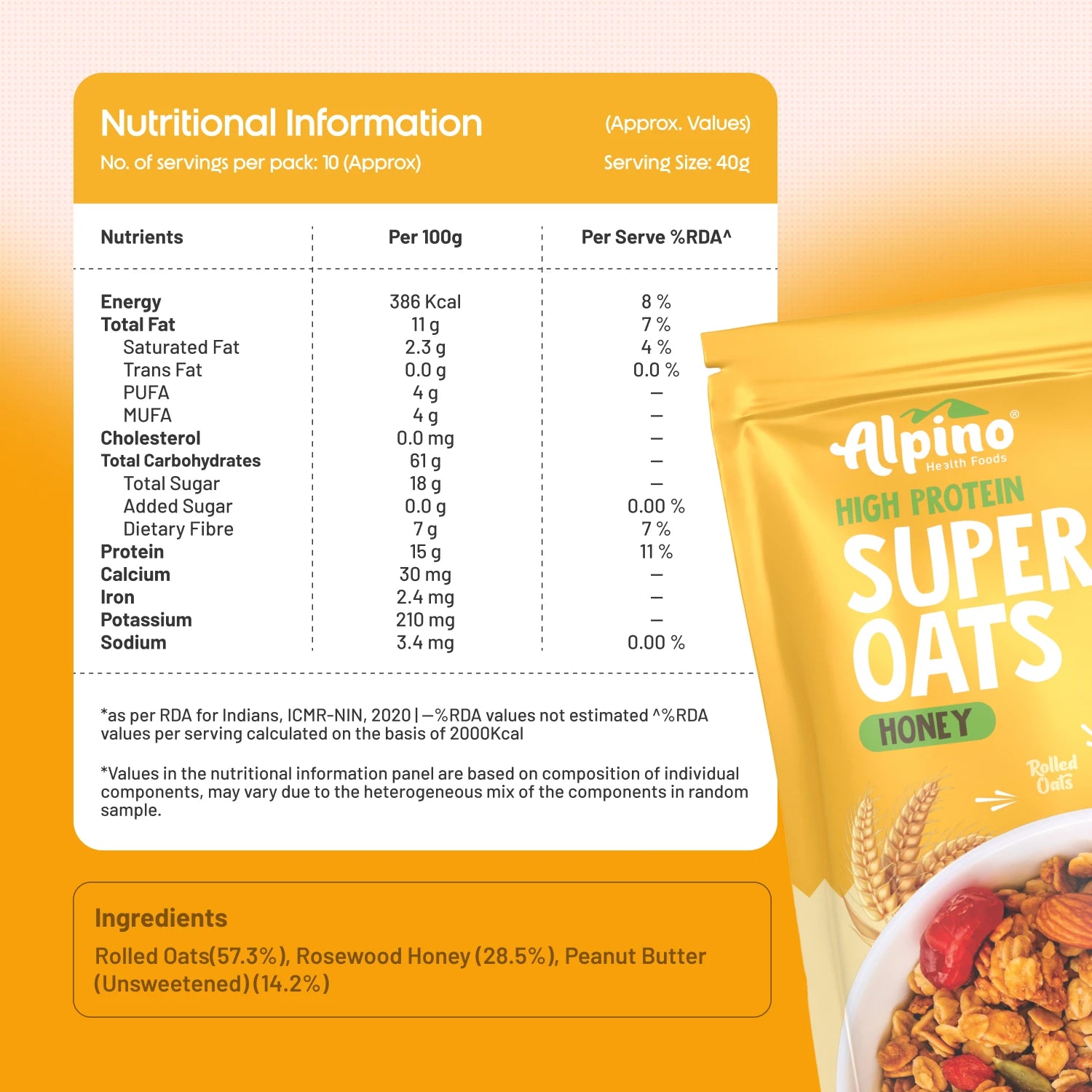 Clean ingredients and zero added sugar breakfast option