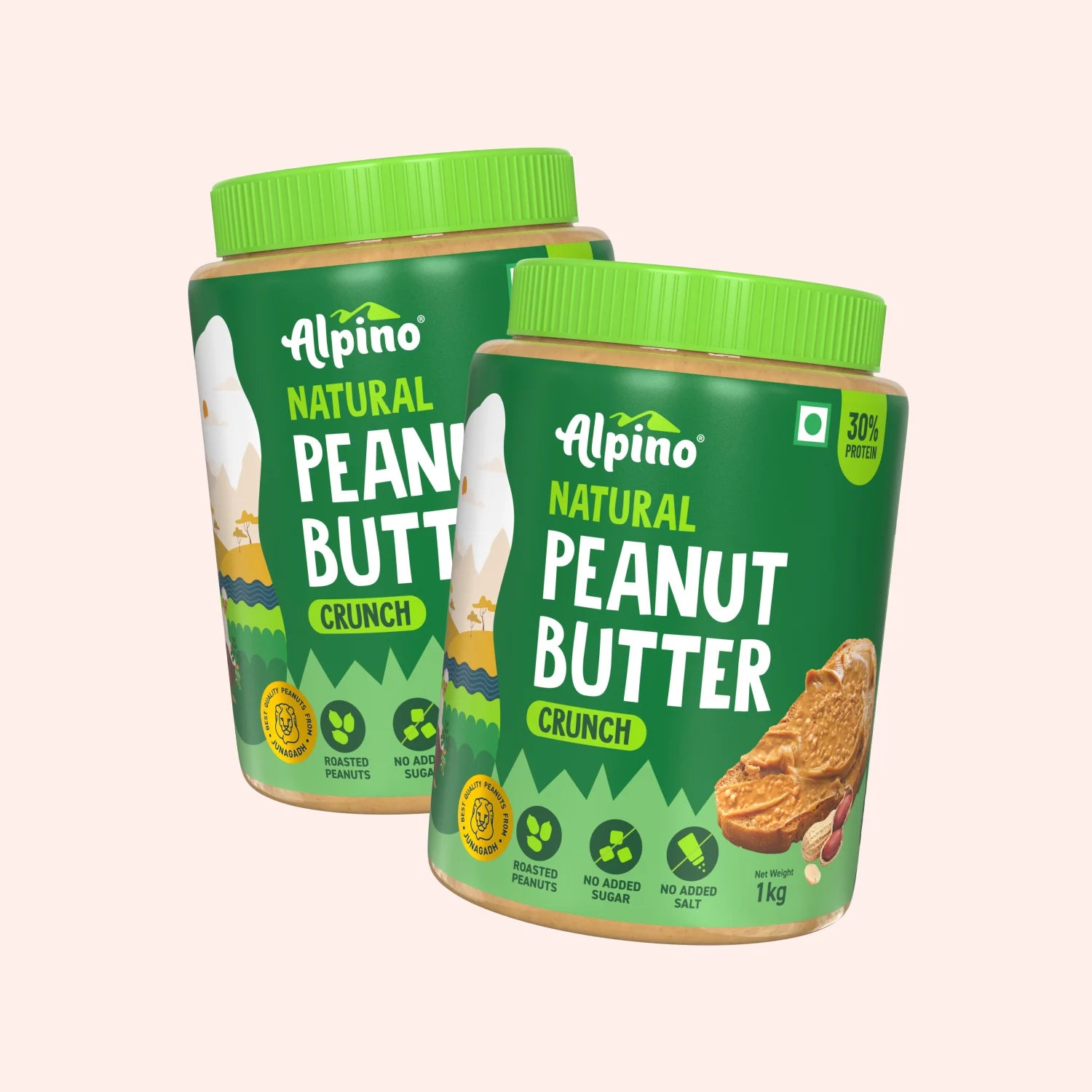 Alpino's Delicious Peanut Butter 1Kg- Pack of 2