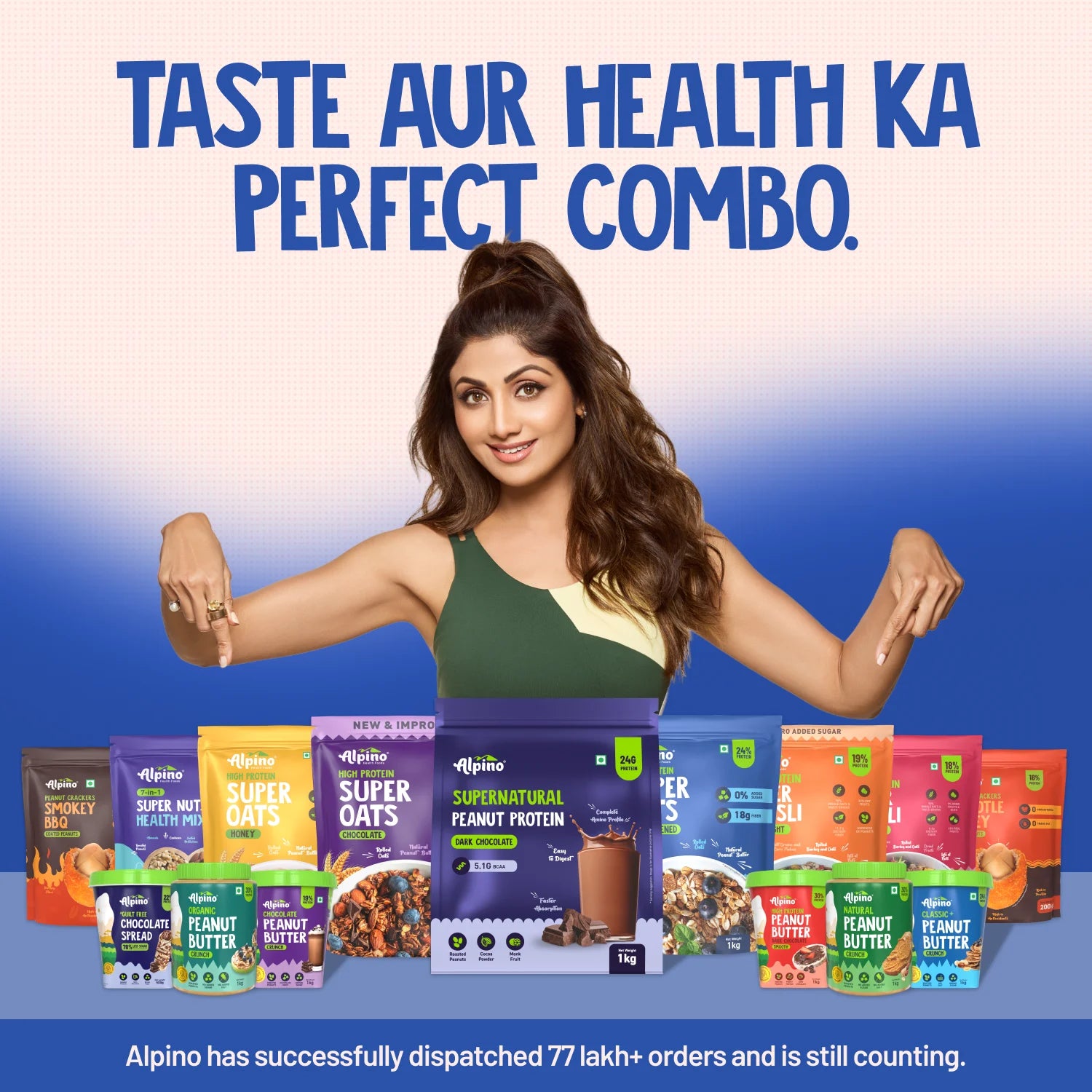 Alpino oats, peanut butter, and protein with happy customers