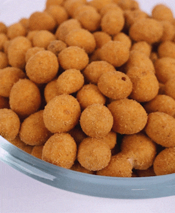 Golden Brown Bbq Coated Peanuts Served Fresh