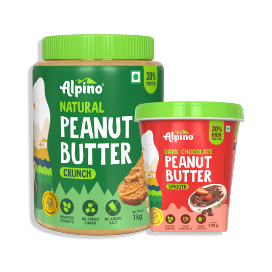Peanut Butter Combo - Natural Crunch 1kg & High Protein Dark Chocolate Smooth 400g - Value Pack