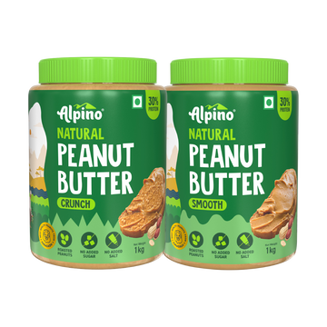 Alpino Natural Peanut Butter Crunch and Smooth Variants
