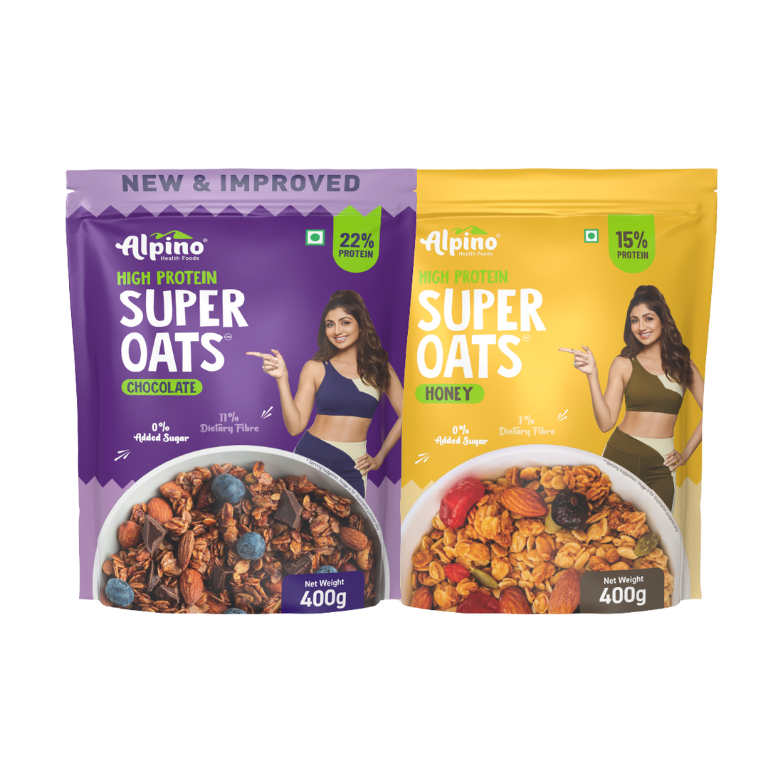 High Protein Breakfast Oats With 22% and 15% Protein