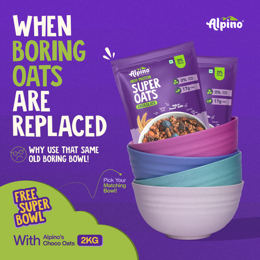 Free White Super Bowl With Alpino 2kg Oats