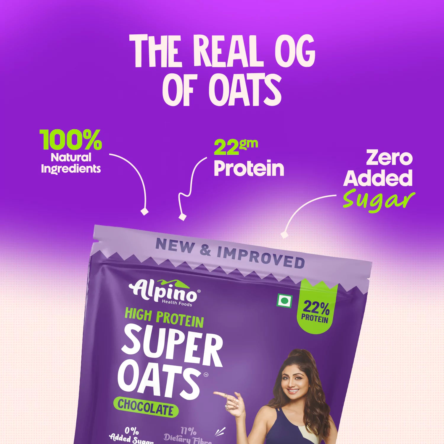 Healthy Chocolate Oats – Zero Added Sugar, 22g Protein
