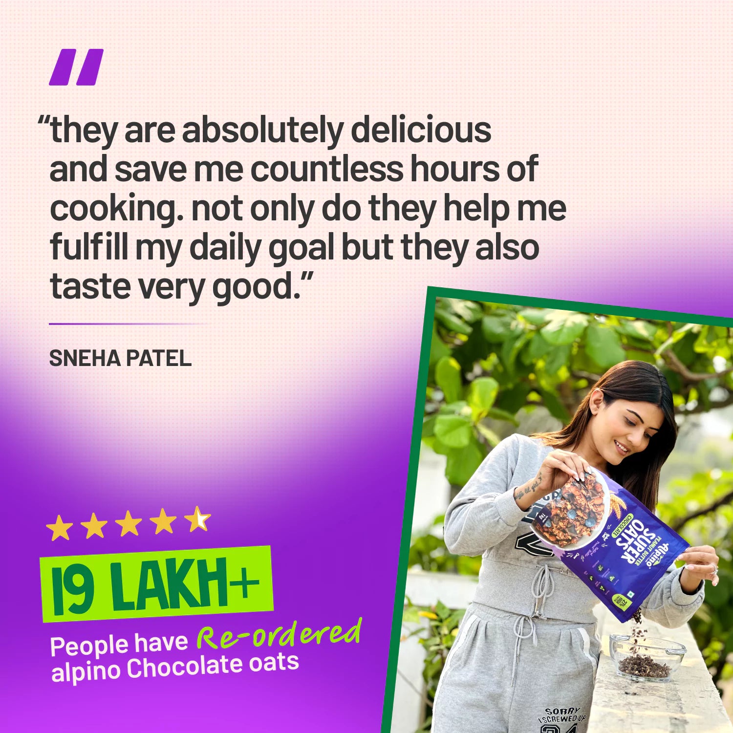 Sneha Patel Shares Her Love for Quick and Tasty Alpino Oats