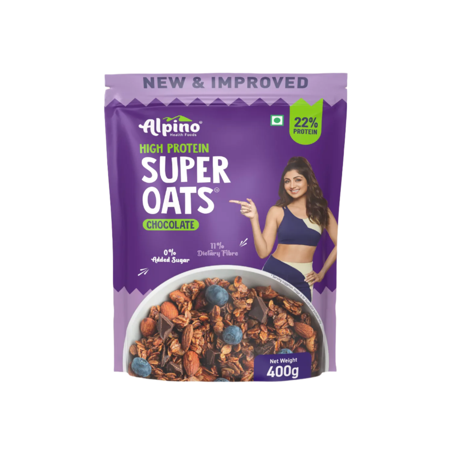 Alpino High Protein Super Oats – Chocolate Flavor Pack of 1 Kg