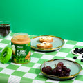 Healthy Breakfast with Natural Peanut Butter Smooth for Fruits