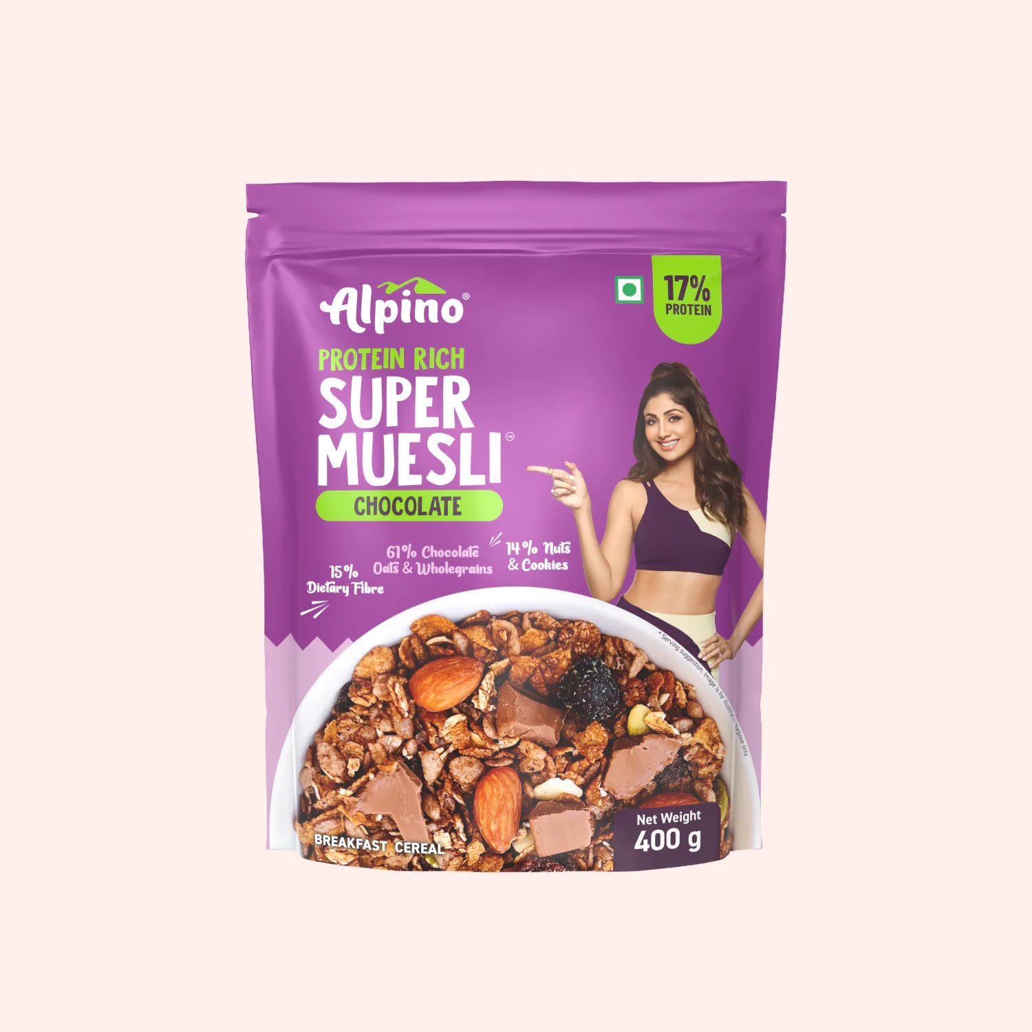 Alpino Chocolate Super Muesli With 17% Protein