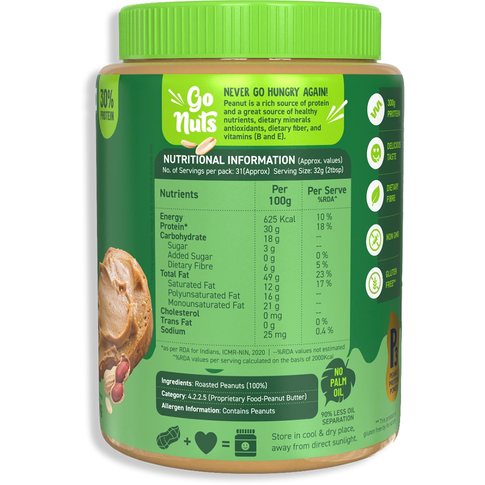 Nutrition Facts of Alpino Peanut Butter Crunch