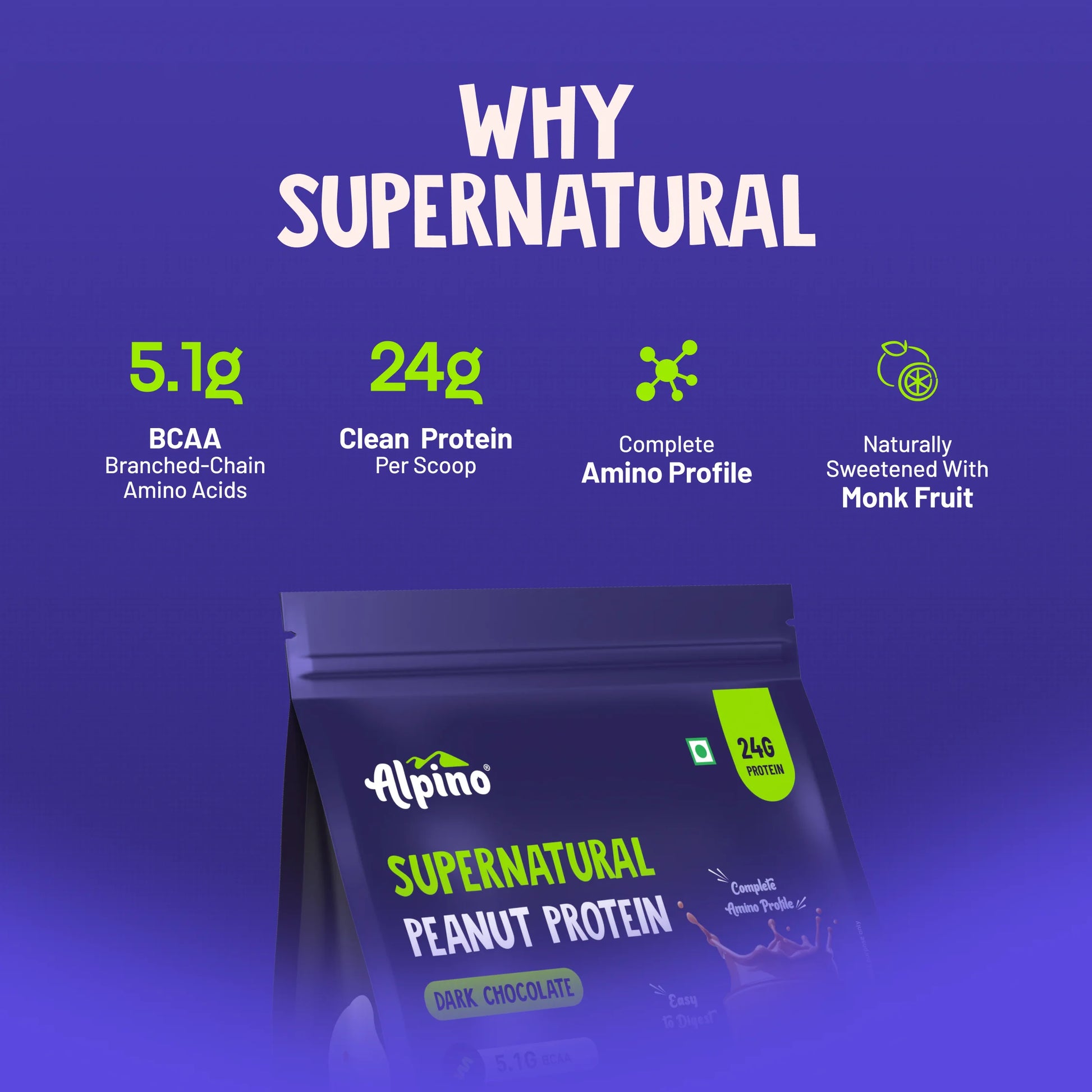 Super Natural Plant Protein Supplement, Naturally sweetened with monk fruit