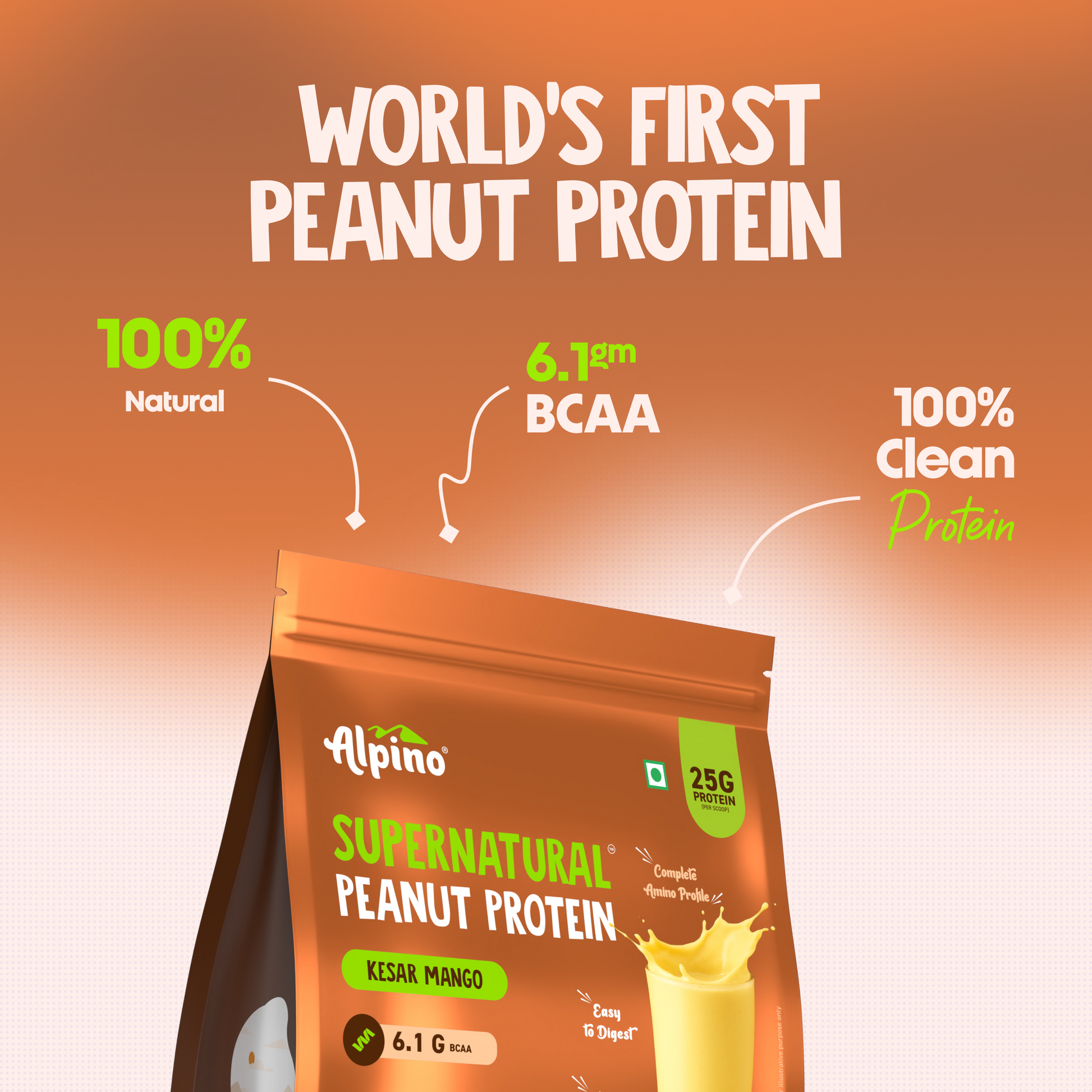 Alpino Mango Protein With 25g Protein and 6.1g BCAA