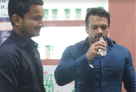 Umesh Gajera with Gaurav Taneja at Alpino's product showcase