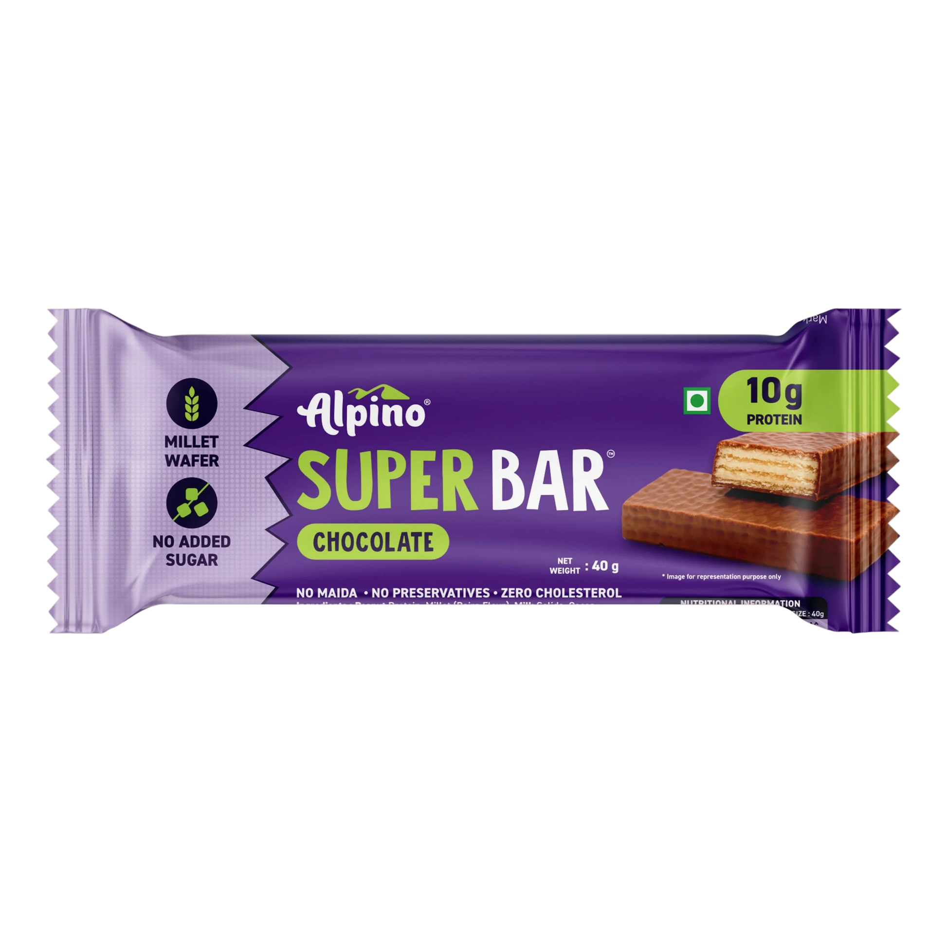 Alpino Chocolate Protein Bar gluten-free, zero added sugar snack