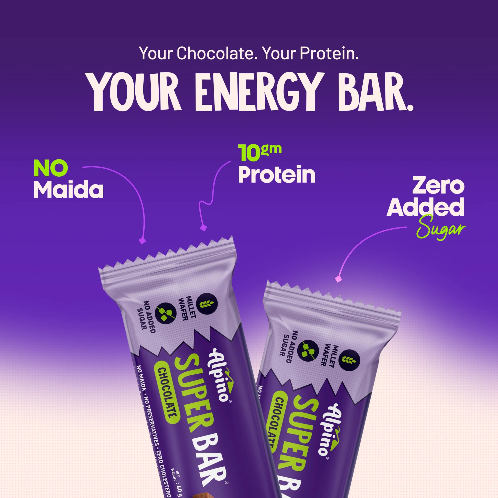Alpino Chocolate Protein Bar high fiber healthy snack