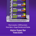 Alpino Chocolate Protein Bar showing ingredients and nutrition info