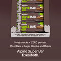 Alpino Coffee protein bar fixes both less protein, sugar and maida