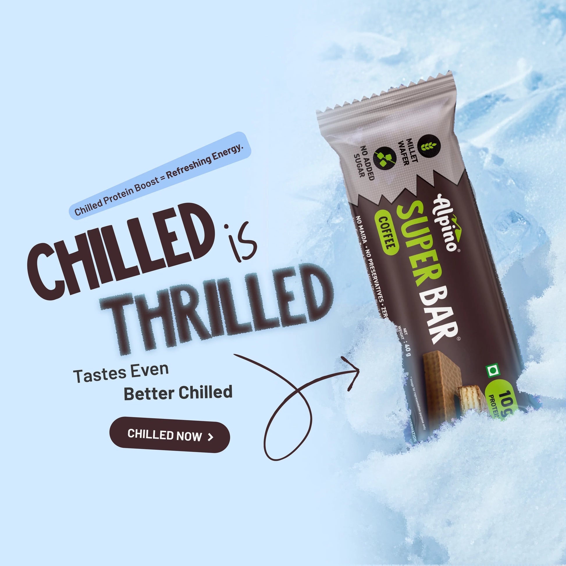 High protein snack Alpino Coffee Protein Bar tastes even better chilled