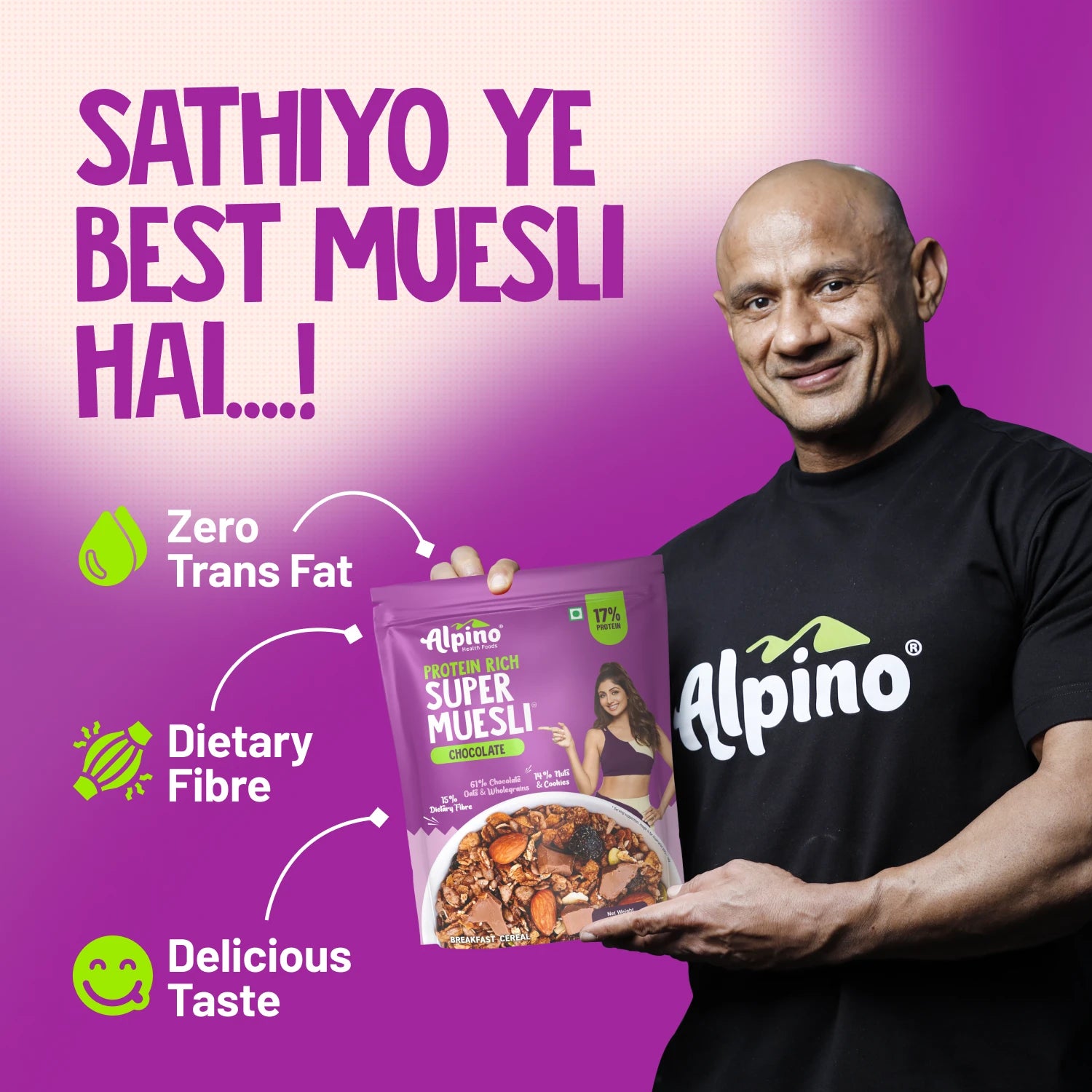 750g Pack of Chocolate-flavored High Protein Muesli