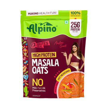 Alpino High Protein Masala Oats Hot Mexicana tangy and savory with 25g Protein 