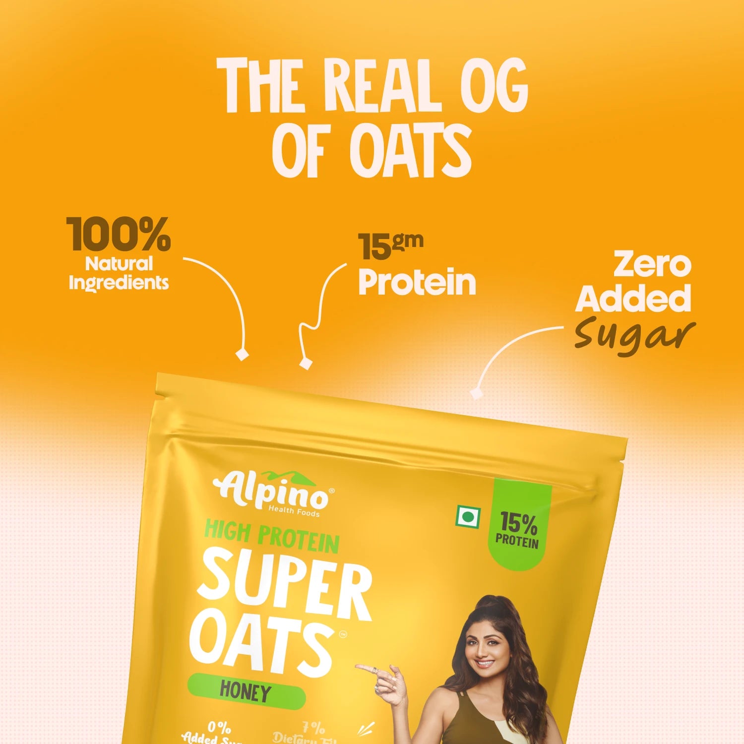 Alpino pack of high protein honey super oats with 100% natural ingredients