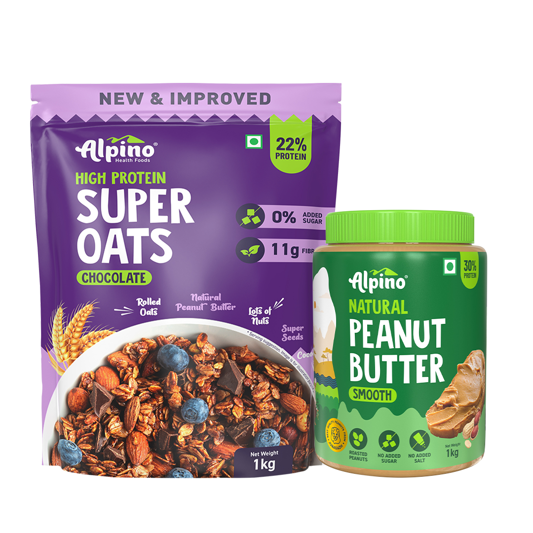 POST-WORKOUT COMBO - High Protein Super Oats Chocolate 1kg & Natural Peanut Butter Smooth 1kg - Value Pack