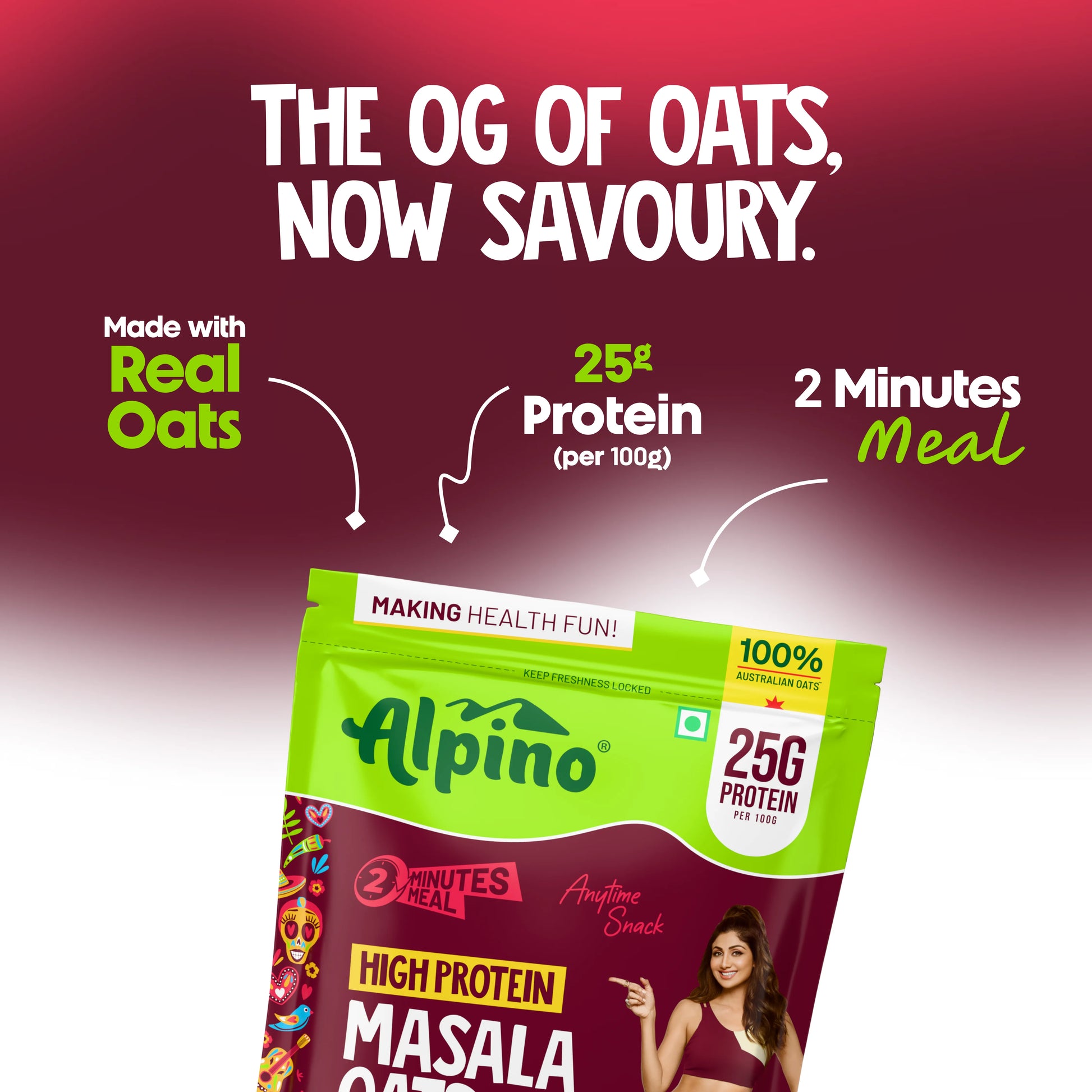 Alpino High Protein Oats, now come in Savoury Flavor as well.