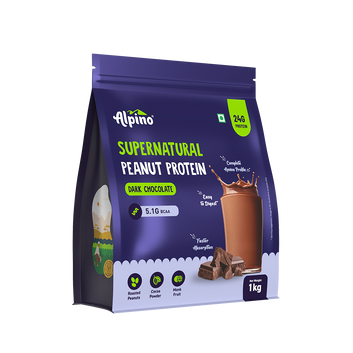 Supernatural Peanut Protein Powder Dark Chocolate - Protein, 5.1g BCAAs, No Added Sugar, Gluten-Free, Non-GMO, Vegan