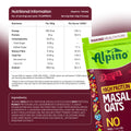 Alpino Masala Oats Hot Mexicana Back Label