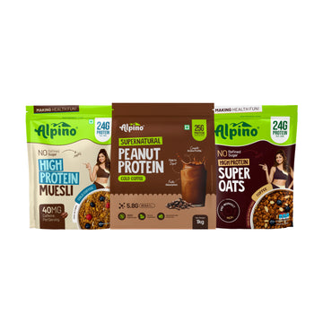 Coffee Lover's Combo: Oats, Muesli, Peanut Protein Powder