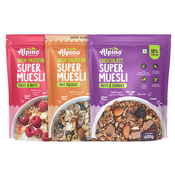 Super Muesli Combo - Fruit and Nuts + Nut Delight + Chocolate Cookies and Nuts - Super Value Pack