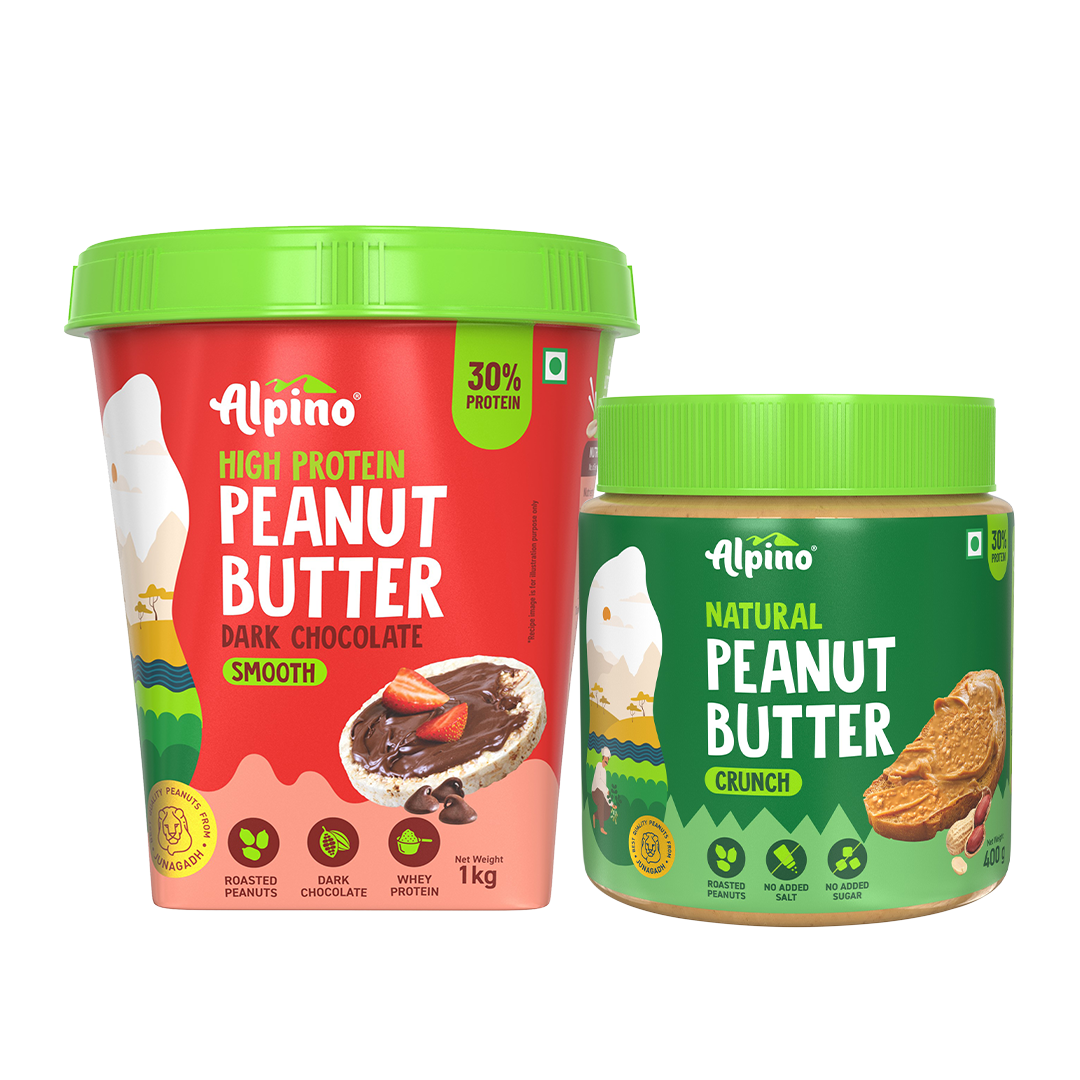 Peanut Butter Combo - High Protein Dark Chocolate Smooth 1kg & Natural Crunch 400g - Value Pack