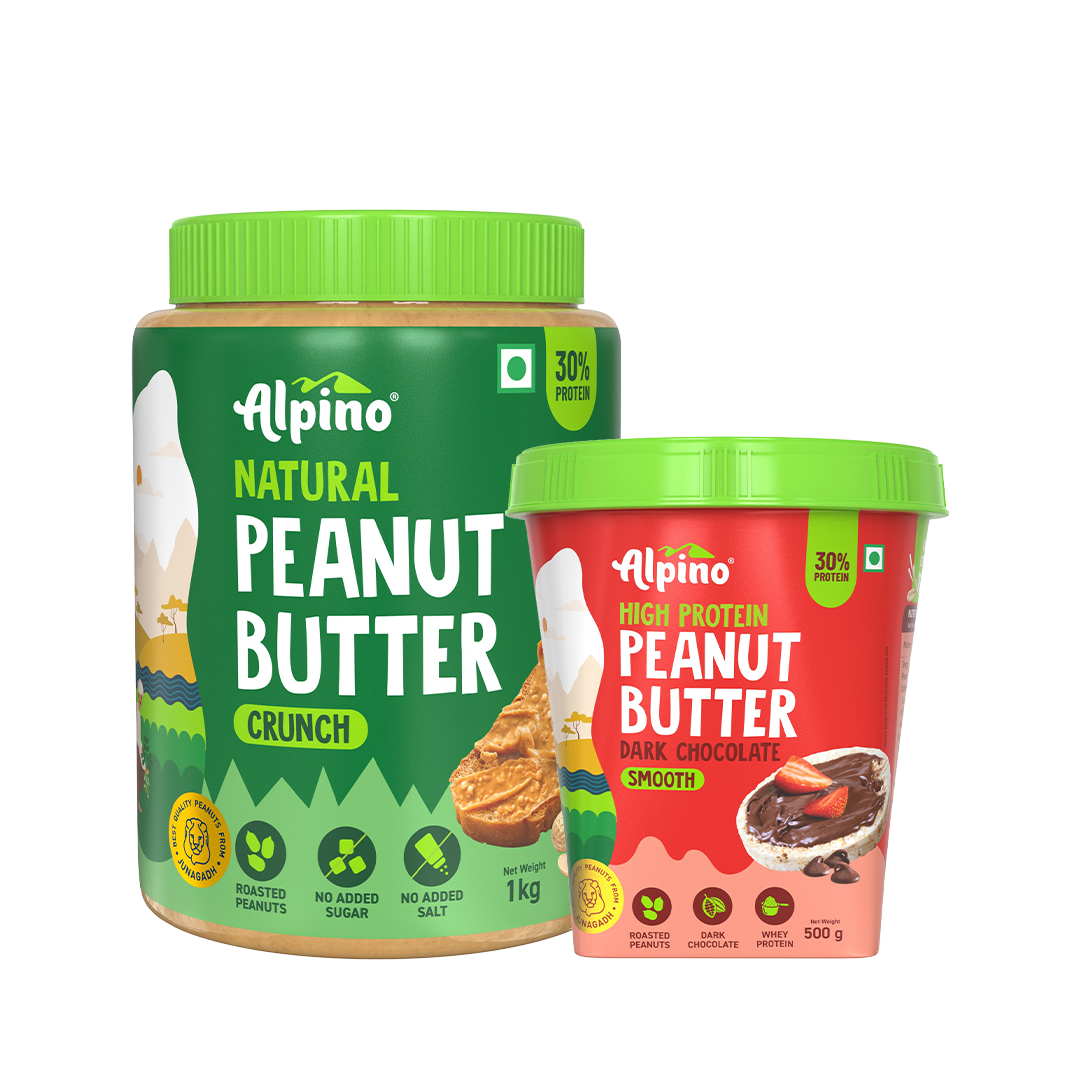 Peanut Butter Combo - Natural Crunch 1kg & High Protein Dark Chocolate Smooth 400g - Value Pack