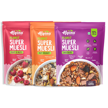 Super Muesli Combo - Fruit and Nuts + Nut Delight + Chocolate Cookies and Nuts - Super Value Pack