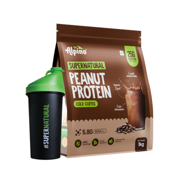Alpino Supernatural Peanut Protein Powder Cold Coffee with Shaker