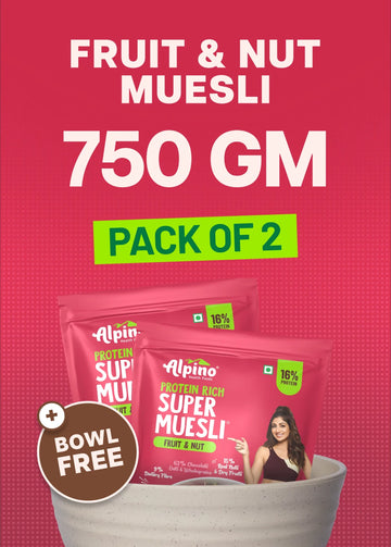 Super Muesli Fruit & Nuts 750g X 2 & a Bowl Worth 219