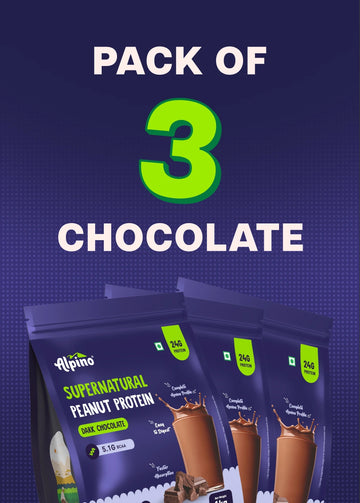 Supernatural Peanut Protein Powder Dark Chocolate 3Kg (1kg, Pack of 3)