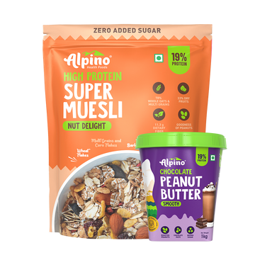 GOOD MORNING COMBO - Chocolate Peanut Butter Smooth 1kg & Super Muesli Nut Delight 400g - Value Pack