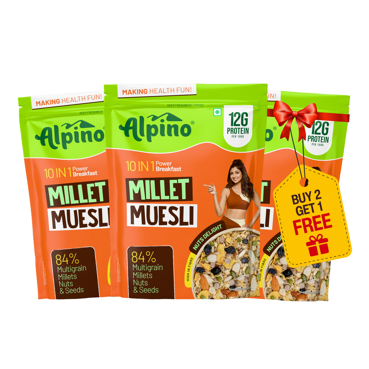 Buy High-Protein Super Muesli Fruit & Nuts Online from Alpino