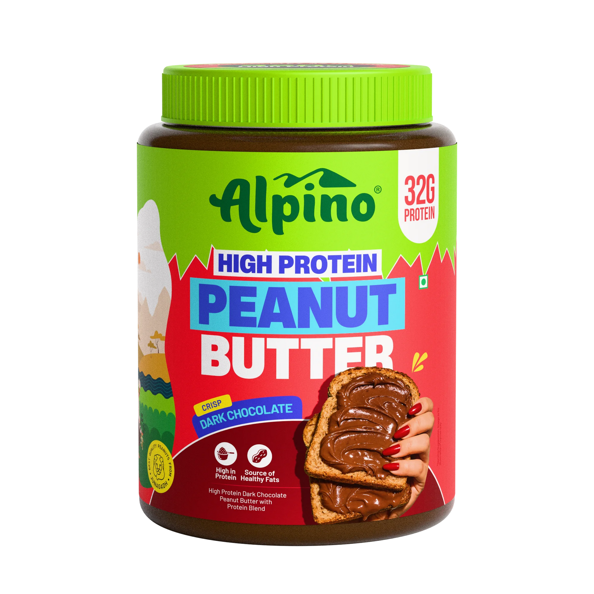 Alpino High Protein Peanut butter - Dark Chocolate Crisp 32G Protein 