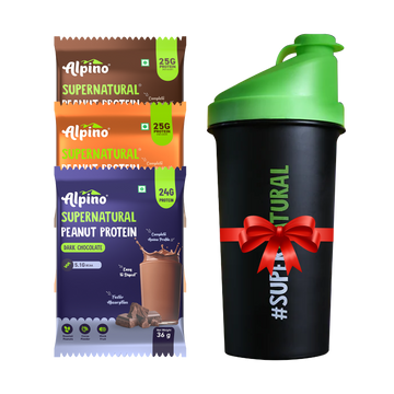 Trial Pack: Supernatural Peanut Protein Powder 36G X 3 + Shaker