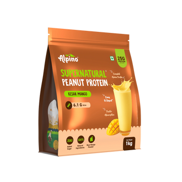 Supernatural Peanut Protein Powder Kesar Mango - Protein, 6.1g BCAAs, No Added Sugar, Gluten-Free, Vegan