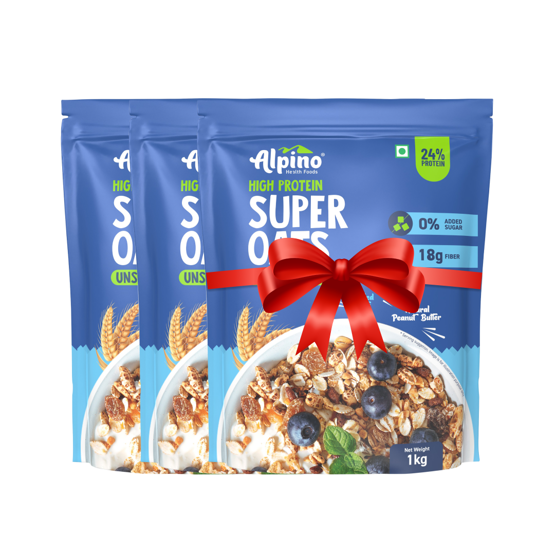 High Protein Super Rolled Oats Unsweetened 1kg X 3 - BUY 2 GET 1 FREE