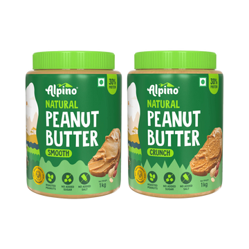Alpino Natural Peanut Butter Combo - Smooth and Crunch