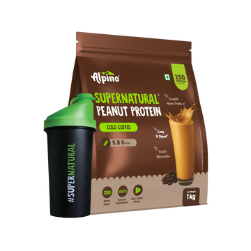 Alpino Cold Coffee Peanut Portein 1kg with shaker